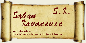Šaban Kovačević vizit kartica